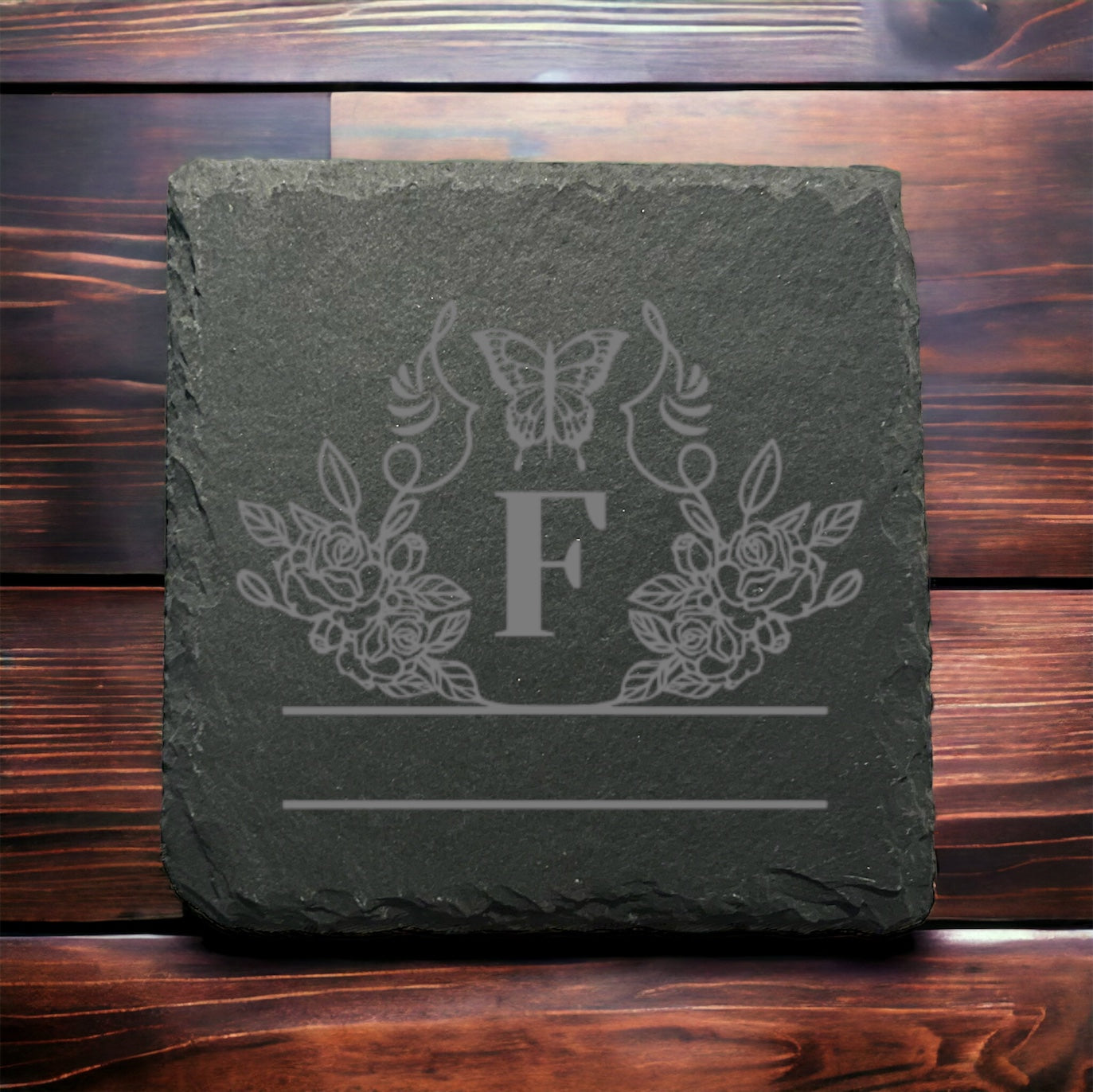 Monogrammed Custom engraved slate coasters