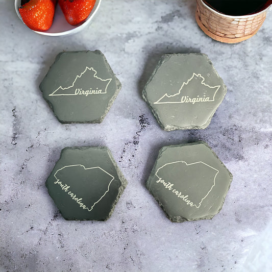 State Shape Engraved Coasters