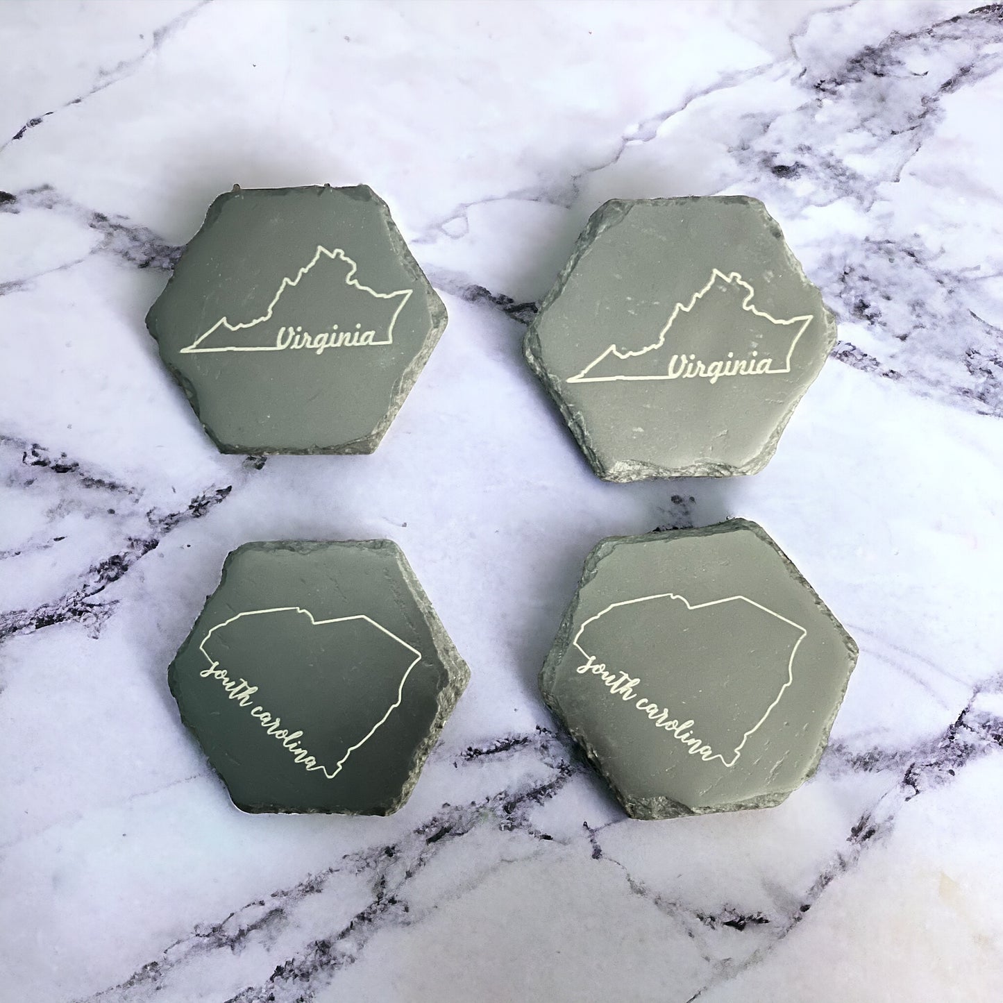 State Shape Engraved Coasters