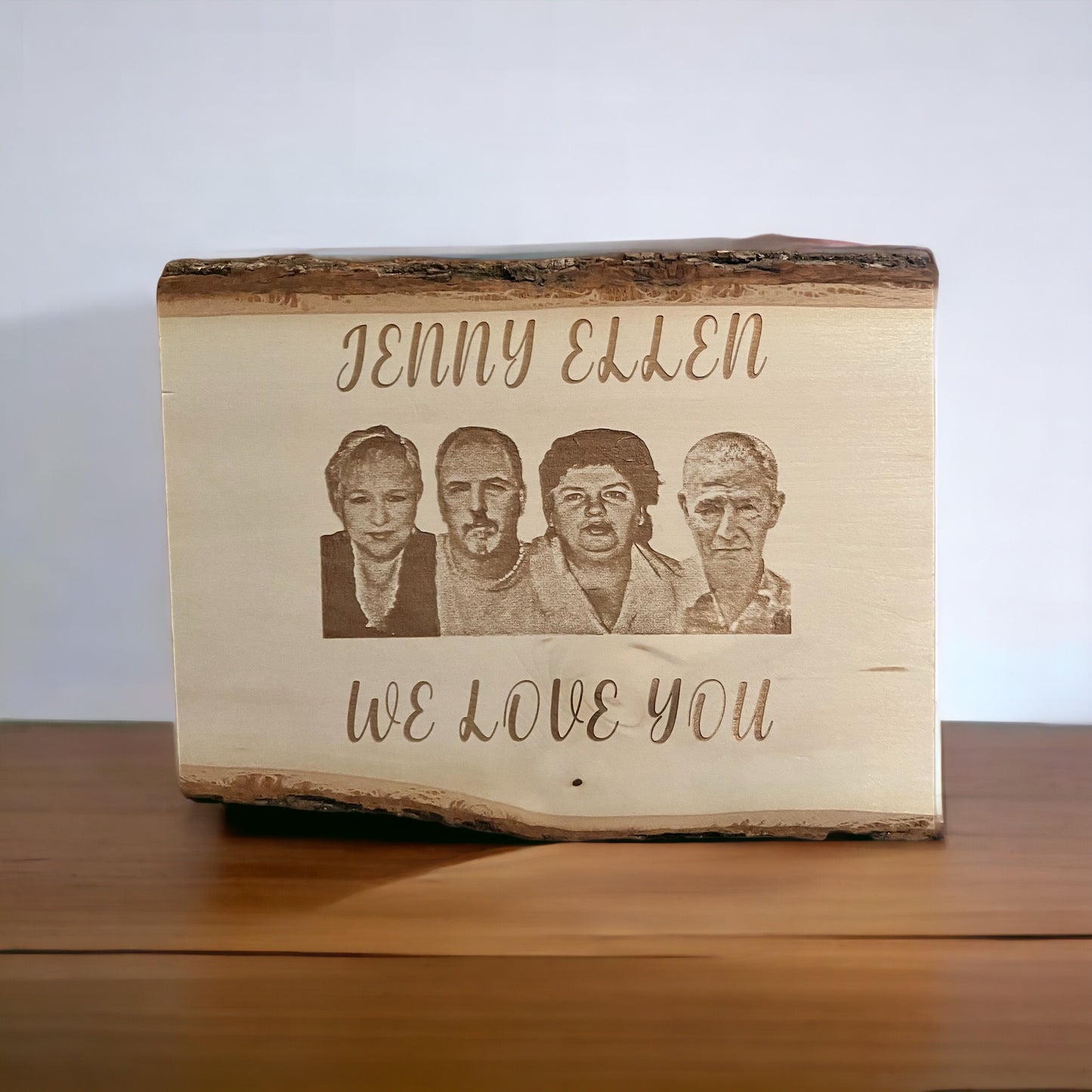 Engraved Family Photo, Laser Engraved Portrait