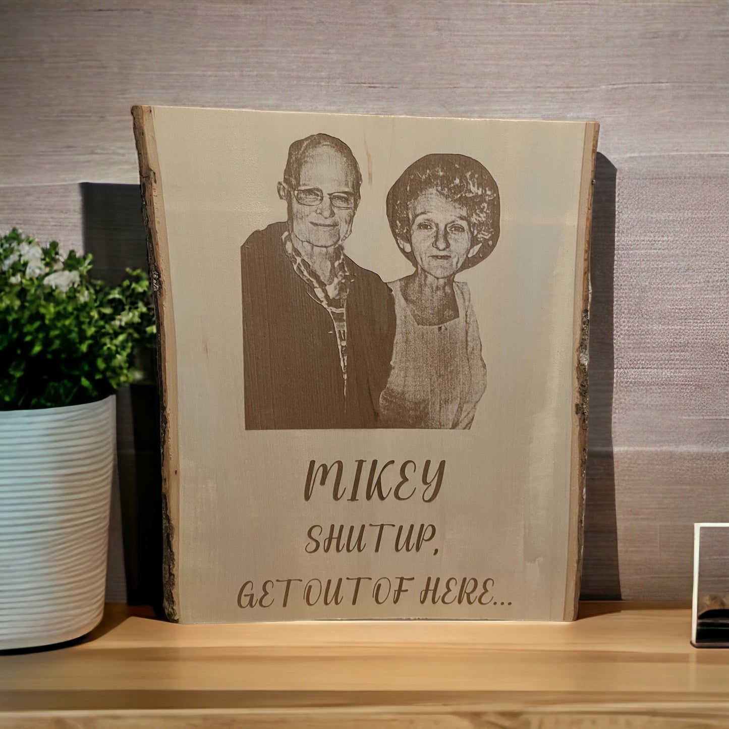 Engraved Family Photo, Laser Engraved Portrait