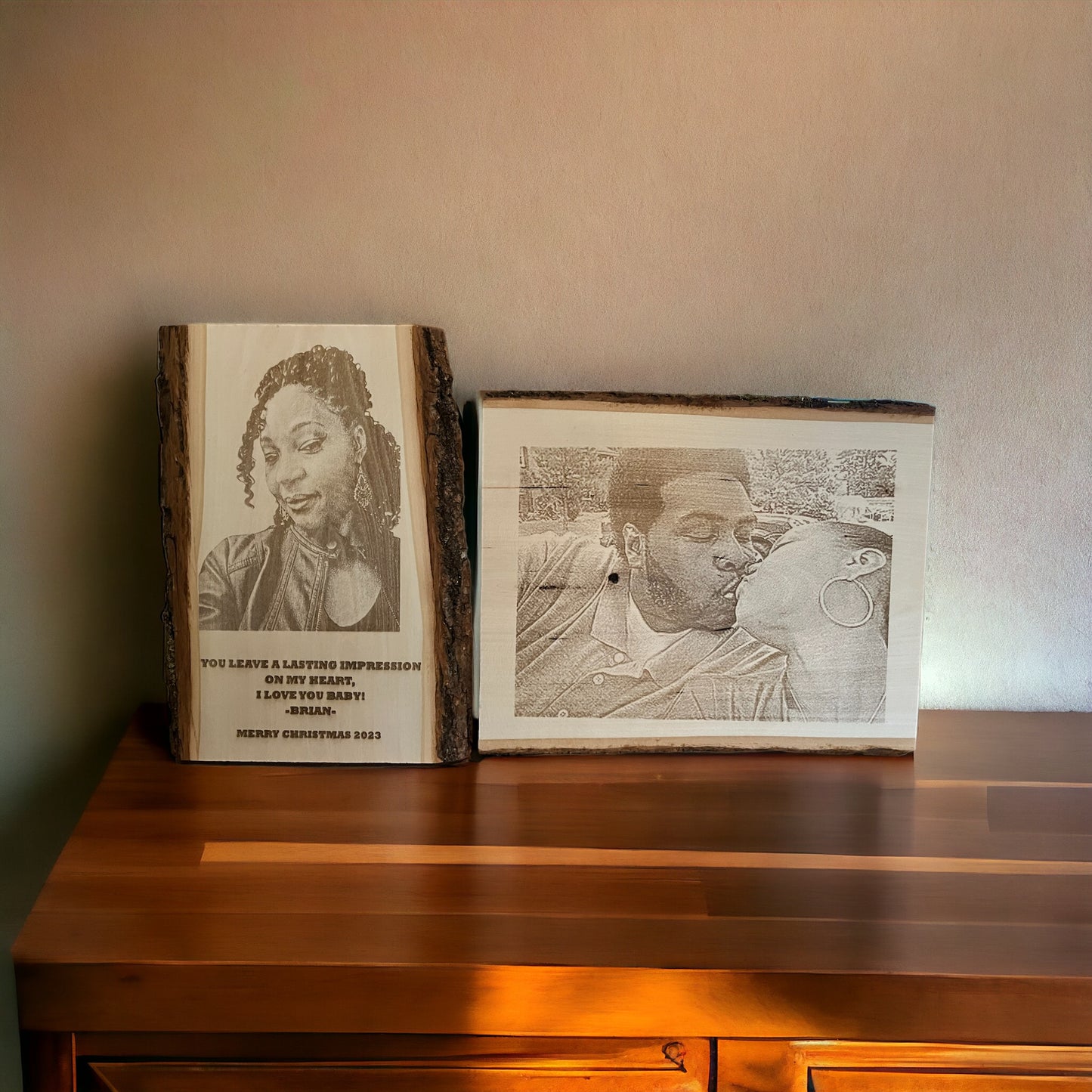 Engraved Family Photo, Laser Engraved Portrait